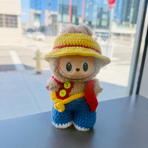 Handmade Labubu One Piece Luffy Crochet Clothes