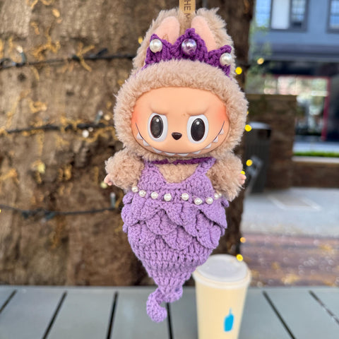 Handmade Crochet Custom Color Labubu Mermaid Clothes