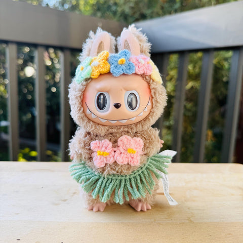 Crochet Labubu Bikini with Hawaii Grass Skirt