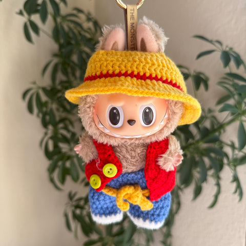 Handmade Labubu One Piece Luffy Crochet Clothes