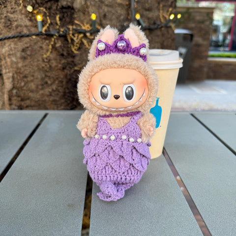 Handmade Crochet Custom Color Labubu Mermaid Clothes