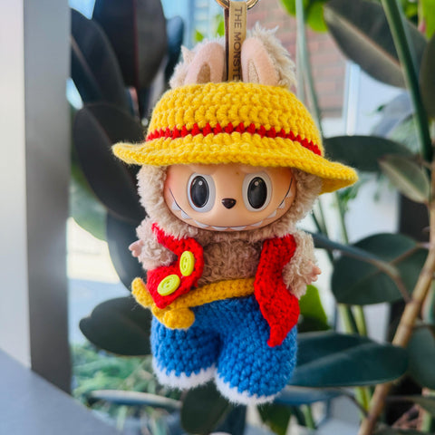 Handmade Labubu One Piece Luffy Crochet Clothes
