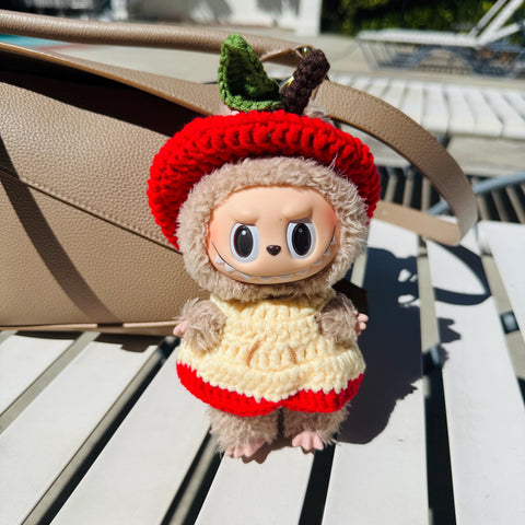 Handmade Crochet Labubu Halloween Apple Clothes