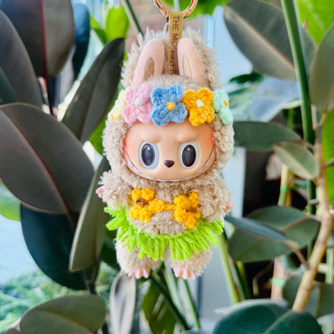 Crochet Labubu Bikini with Hawaii Grass Skirt