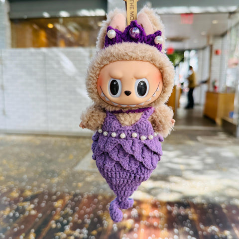 Handmade Crochet Custom Color Labubu Mermaid Clothes