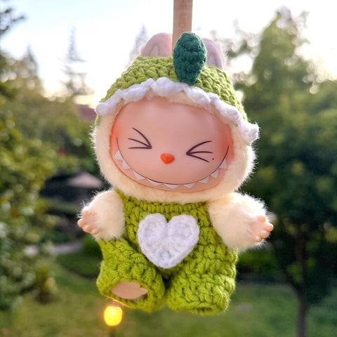 Cute Crochet Labubu Dinosaur Clothes