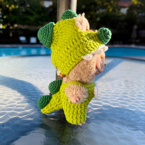 Cute Crochet Labubu Dinosaur Clothes
