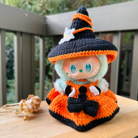 Handmade Crochet Halloween Witch Outfit