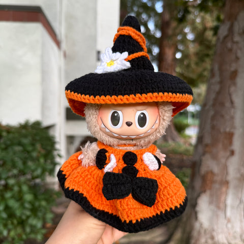 Handmade Crochet Halloween Witch Outfit