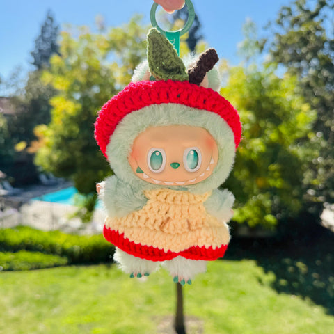 Handmade Crochet Labubu Halloween Apple Clothes