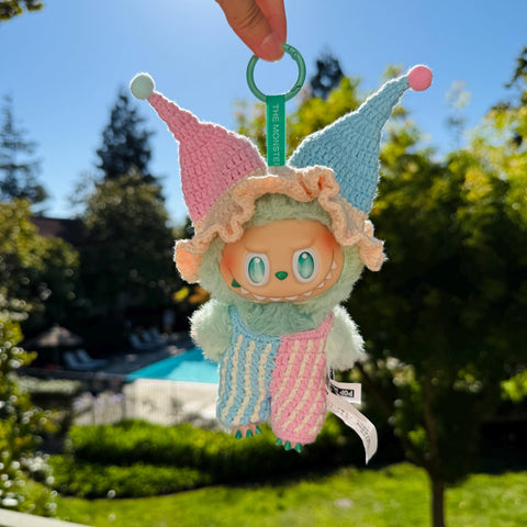 Custom Two Colors Crochet Labubu Halloween Clown Clothes