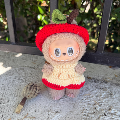 Handmade Crochet Labubu Halloween Apple Clothes