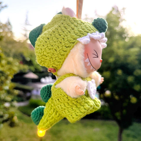 Cute Crochet Labubu Dinosaur Clothes