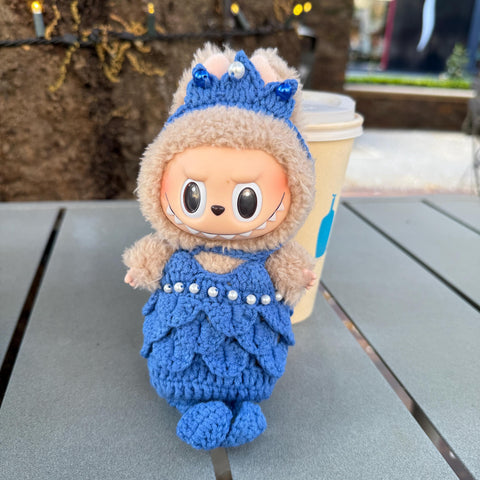 Handmade Crochet Custom Color Labubu Mermaid Clothes