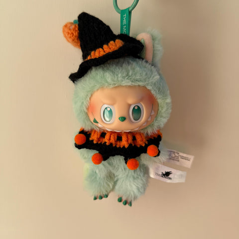 Labubu Halloween Crochet Witch Costume, 17cm Doll Clothes