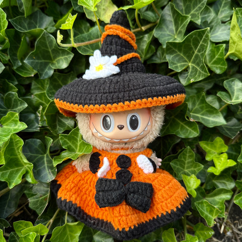 Handmade Crochet Halloween Witch Outfit